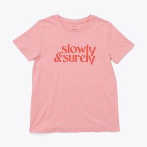 🧡🔥ban.do - Blush Pink Slowly & Surely Graphic Tee - XL